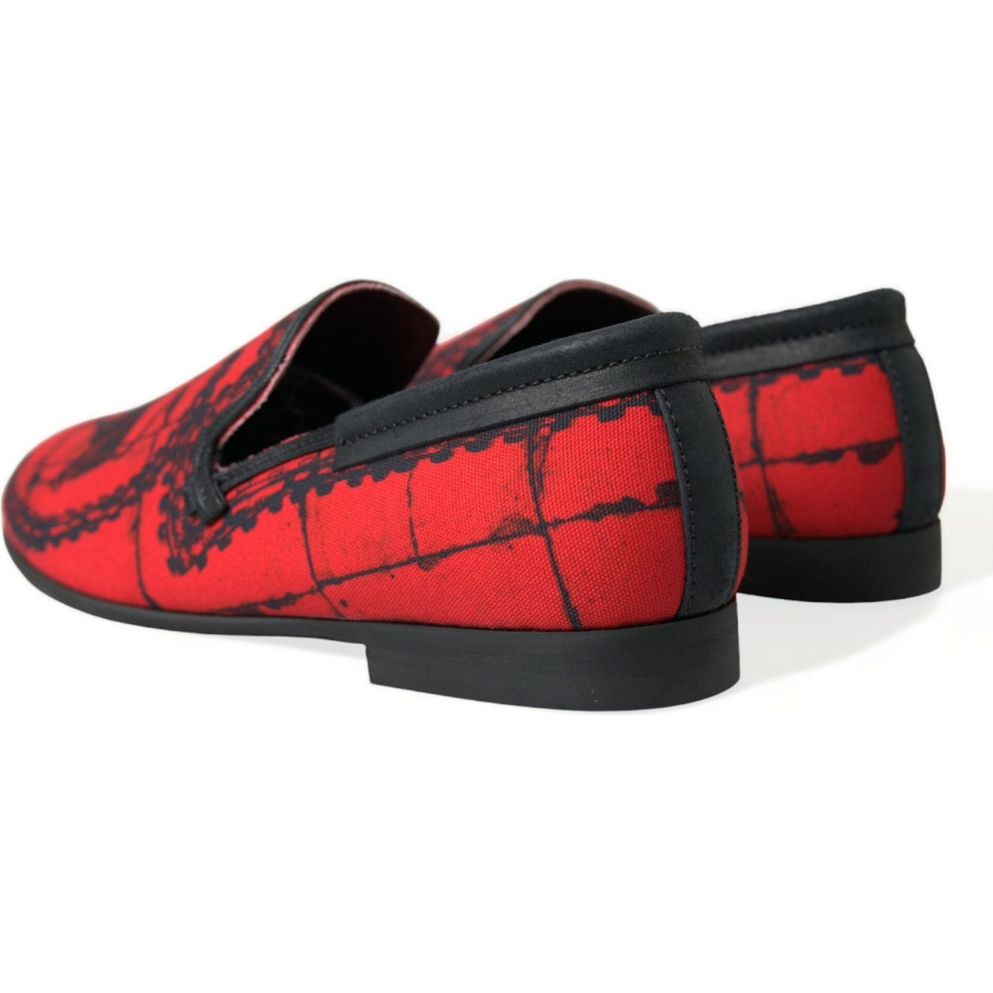 Dolce & Gabbana Red Black Torero Loafers Slippers Men Shoes