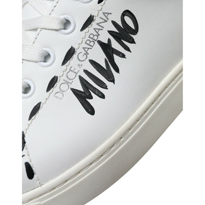 Dolce & Gabbana White Leather LOVE Milano Men Sneakers Shoes