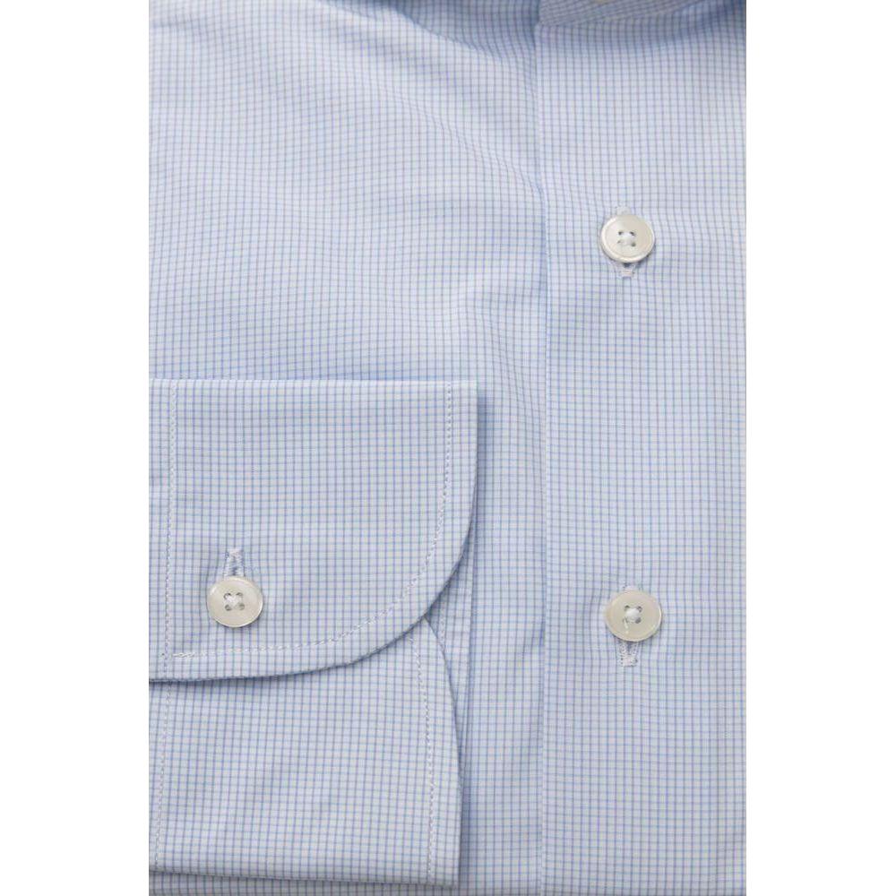 Bagutta Light Blue Cotton Men Shirt Bagutta