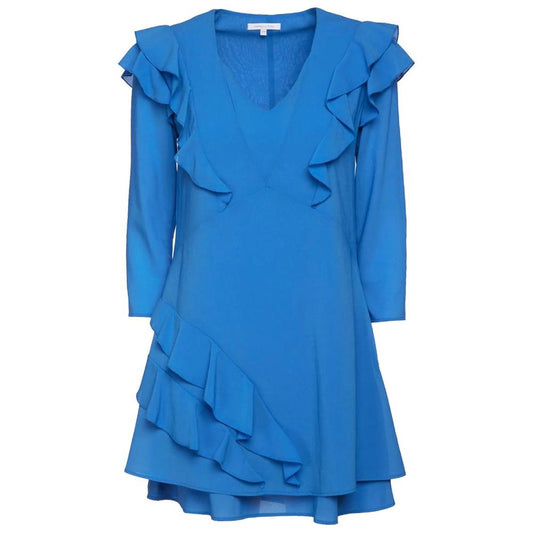 Patrizia Pepe Elegant Light Blue Ruffled Mini Dress Patrizia Pepe