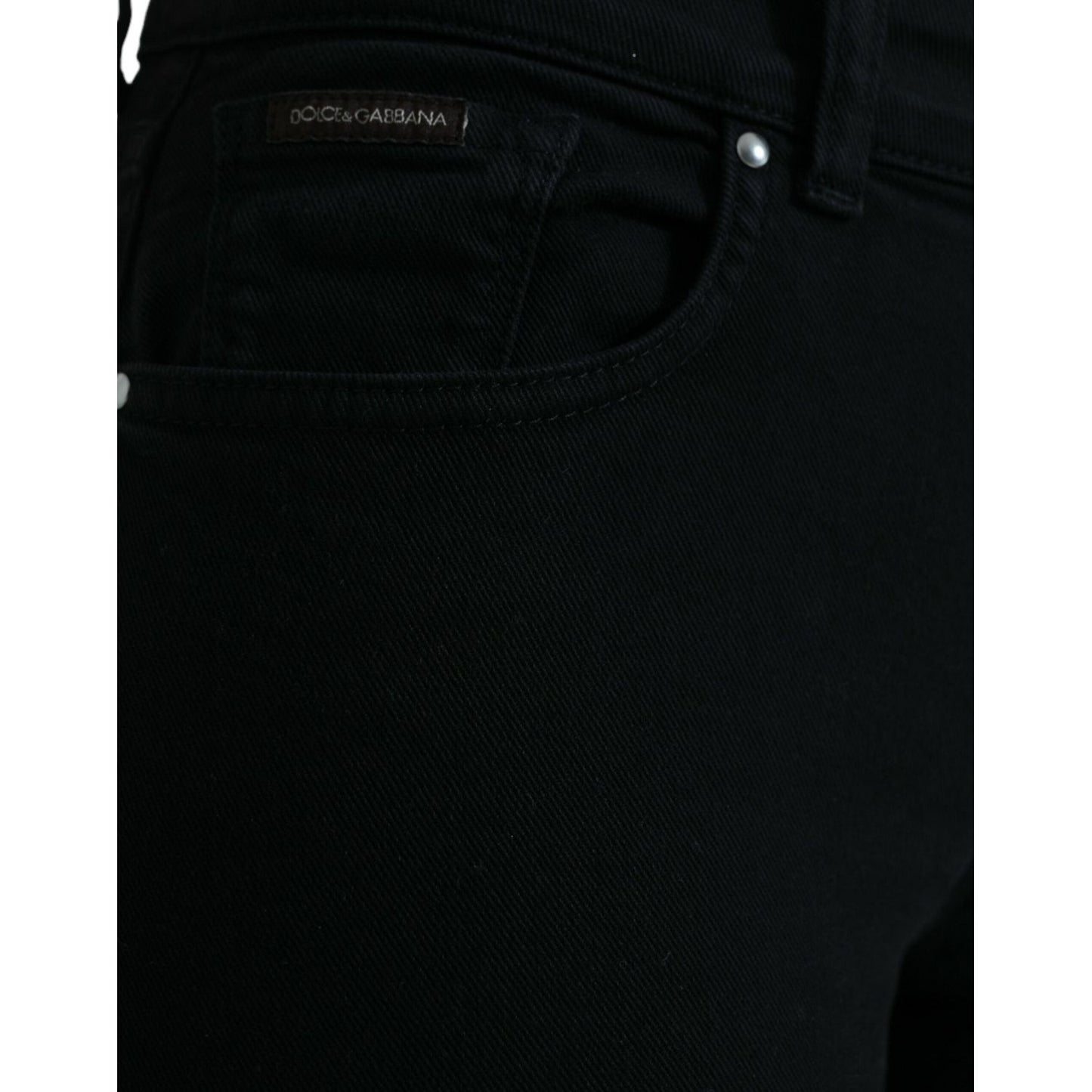 Dolce & Gabbana Chic Black Mid Waist Stretch Jeans Dolce & Gabbana