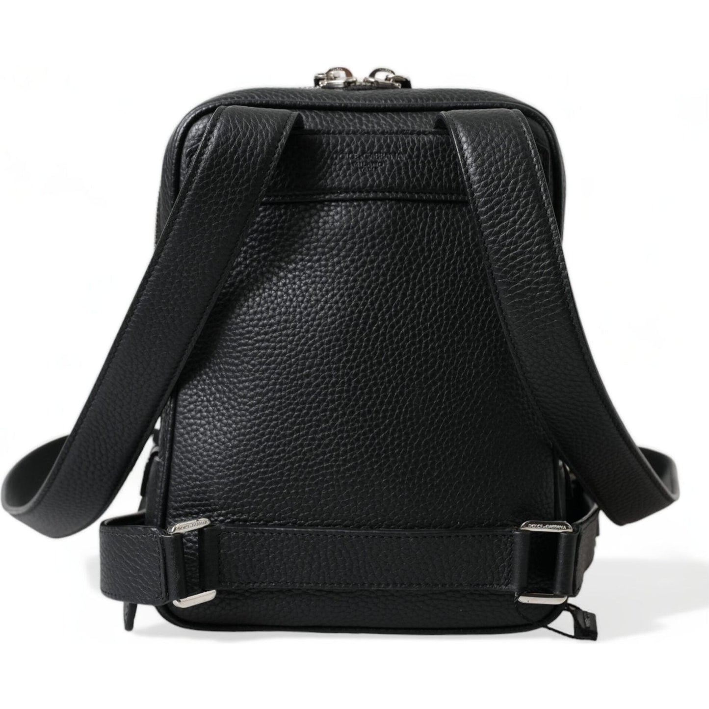 Dolce & Gabbana Chic Black Calf Leather Small Backpack Dolce & Gabbana