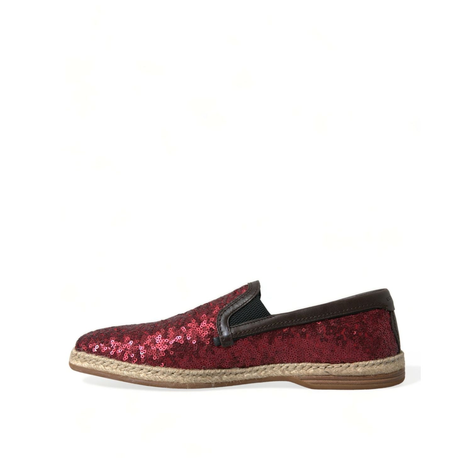 Dolce & Gabbana Red Sequined Loafers Slippers Men Shoes