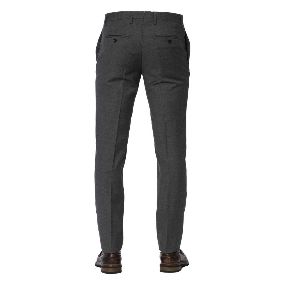 Trussardi Gray Wool Men Trouser Trussardi