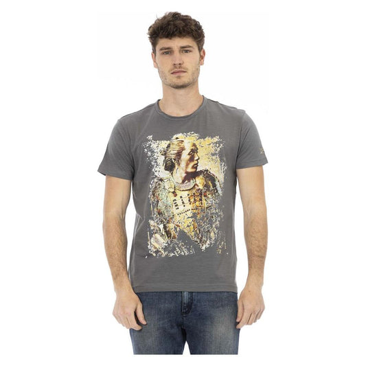 Trussardi Action Gray Cotton Men Short Sleeve T-Shirt