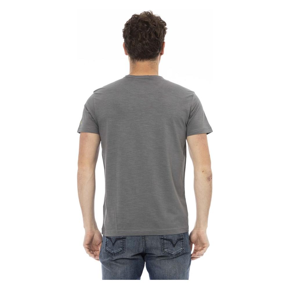 Trussardi Action Gray Cotton Men T-Shirt Trussardi Action