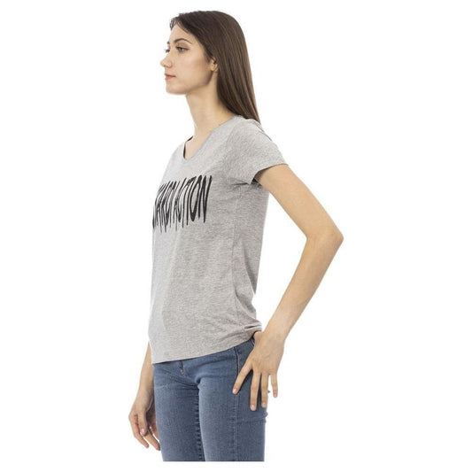 Trussardi Action Gray Cotton Women Top Trussardi Action