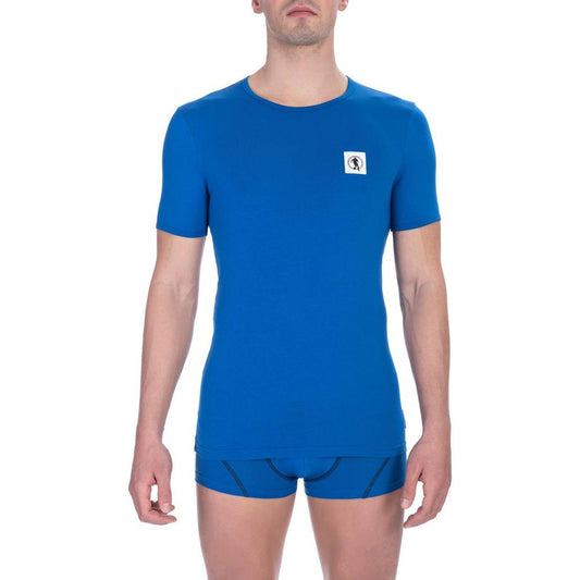 Bikkembergs Blue Cotton Men T-Shirt Bikkembergs