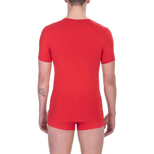 Bikkembergs Red Cotton Men T-Shirt Bikkembergs