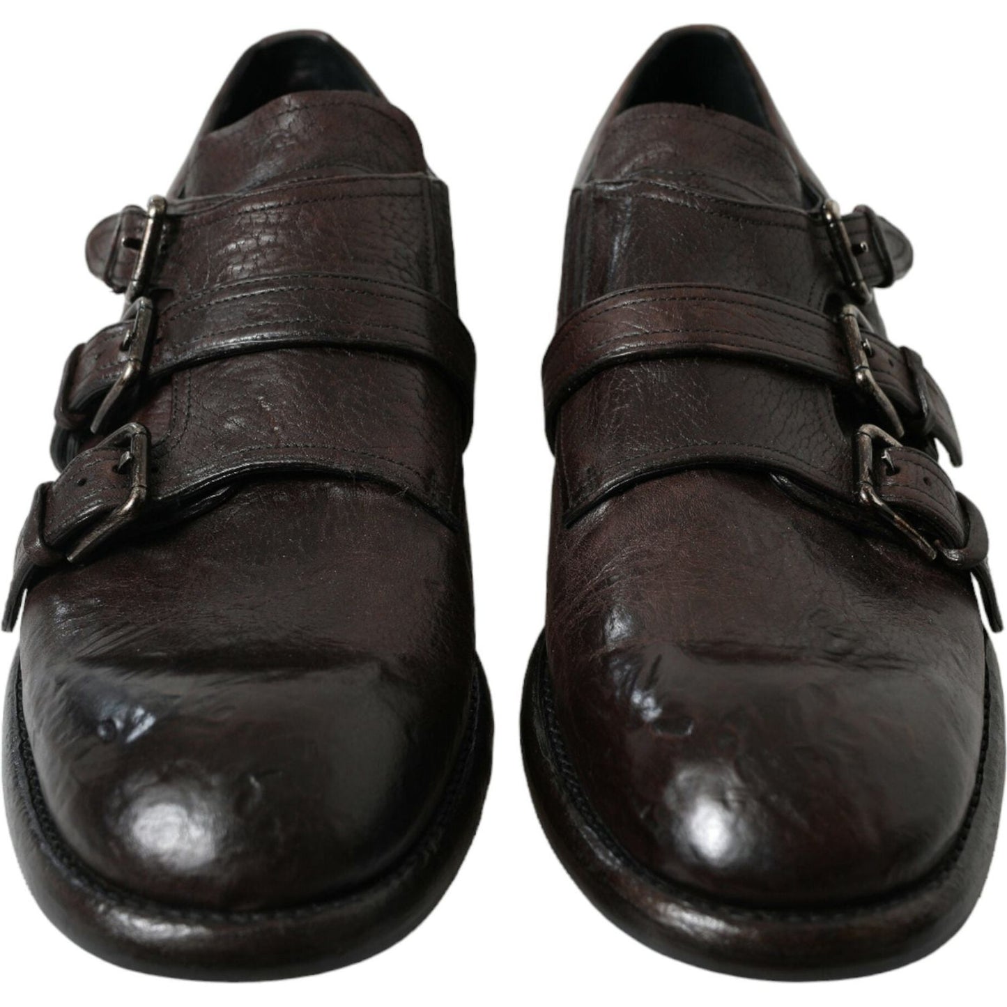 Dolce & Gabbana Elegant Triple Buckle Leather Dress Shoes Dolce & Gabbana