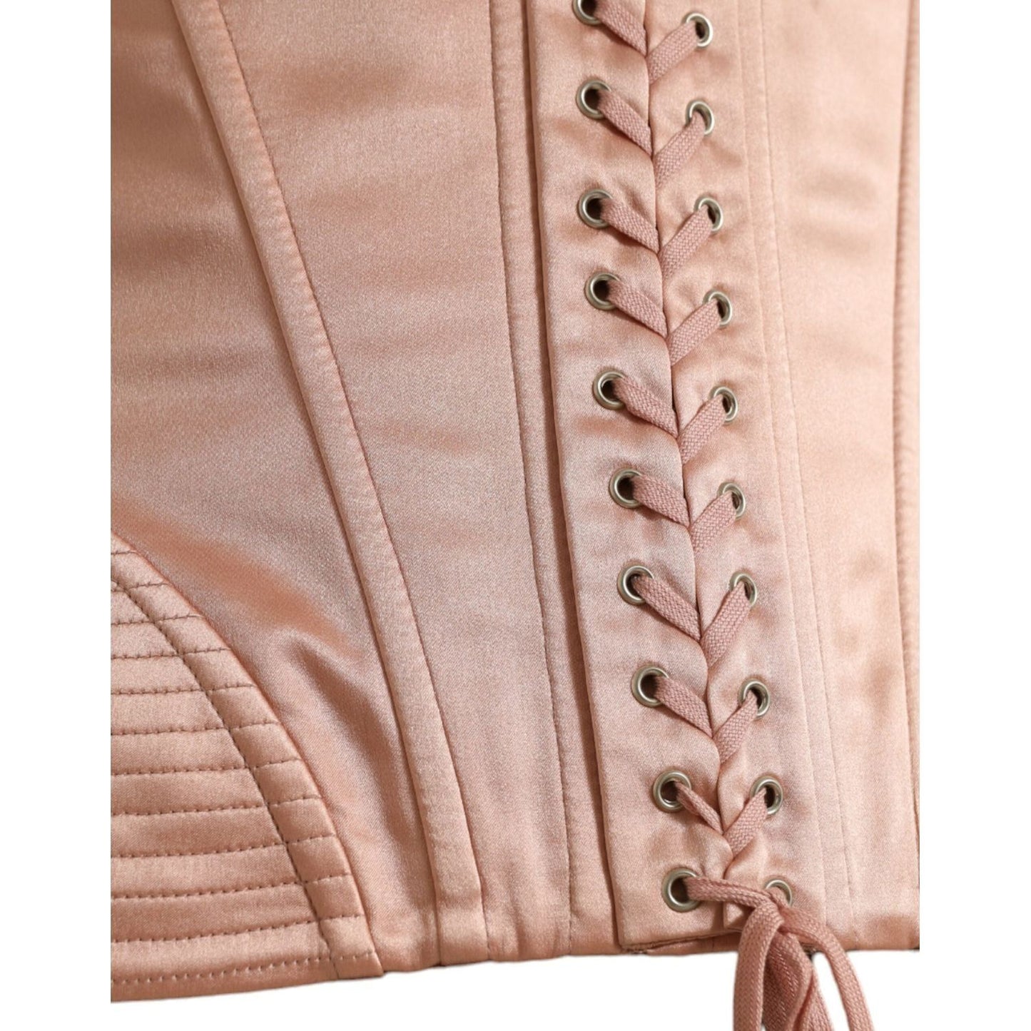 Dolce & Gabbana Elegant Pink Lace-Up Corset Belt Dolce & Gabbana