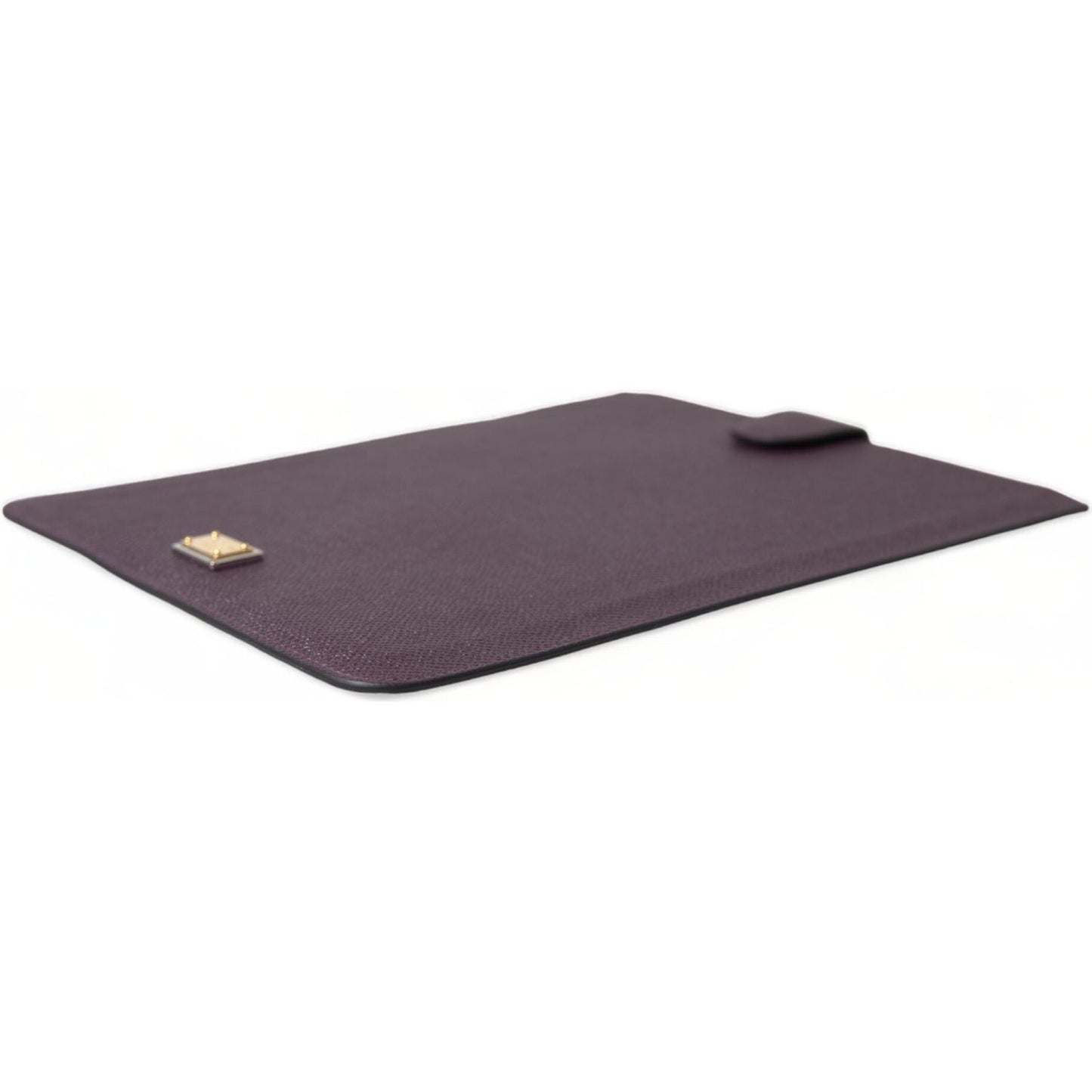 Dolce & Gabbana Dark Brown Leather Logo Plaque Cover Sleeve Tablet Case