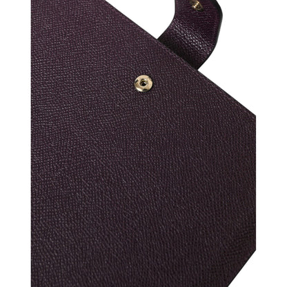 Dolce & Gabbana Dark Brown Leather Logo Plaque Cover Sleeve Tablet Case