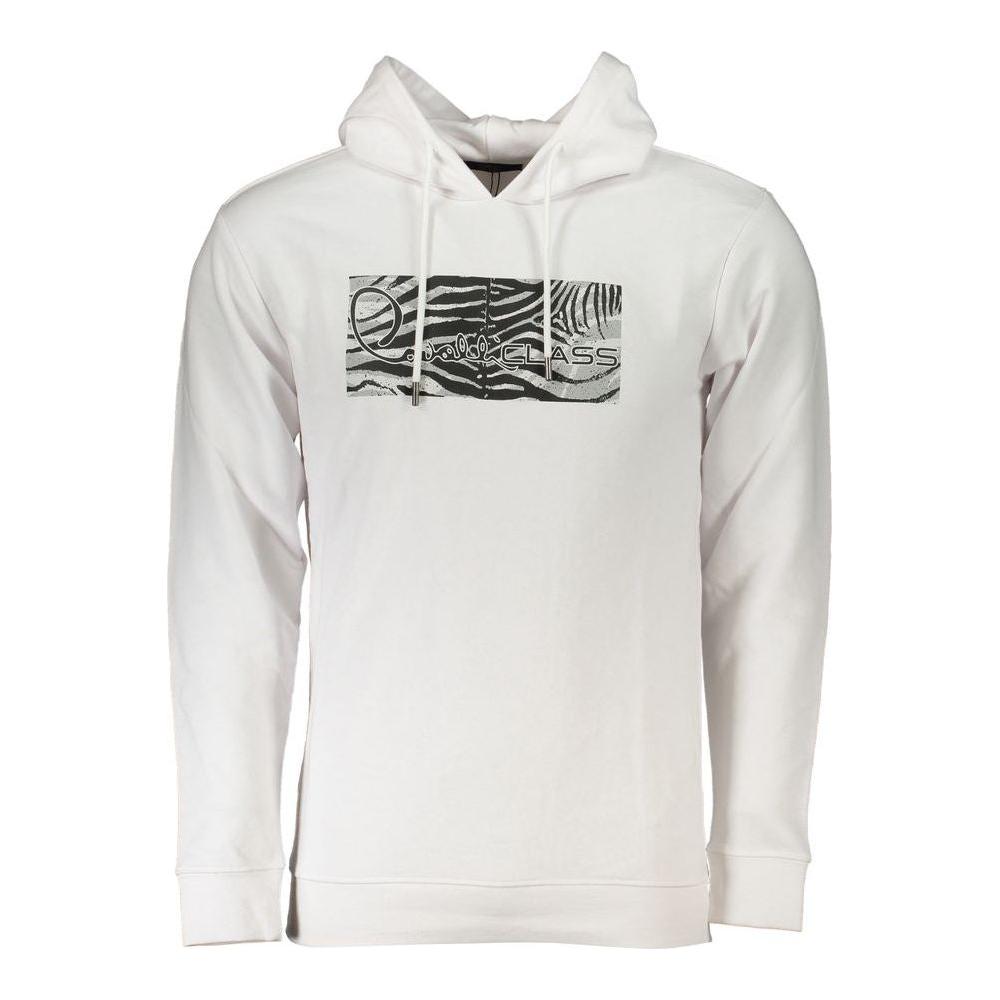 Cavalli Class White Cotton Men Sweater Cavalli Class