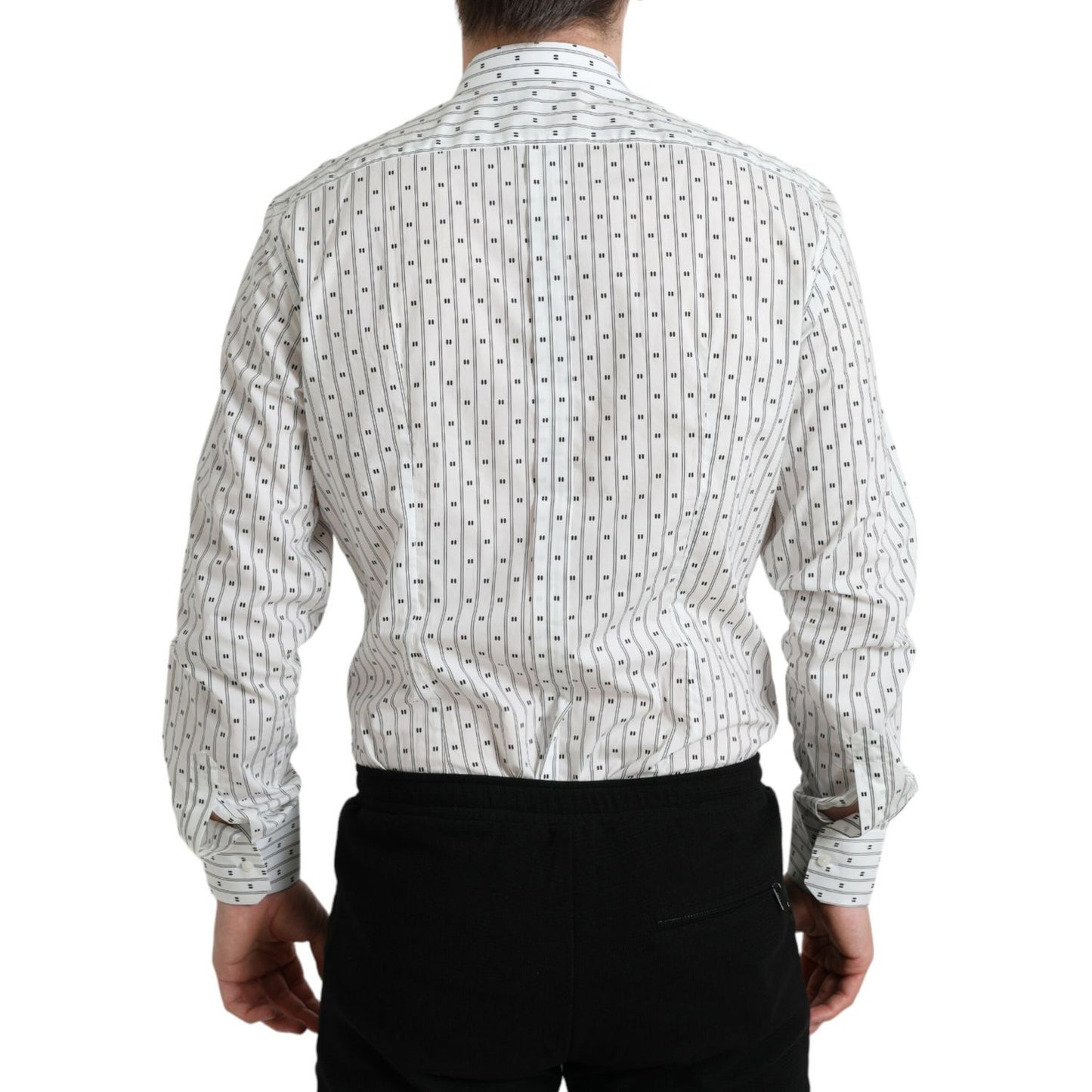 قميص دولتشي آند غابانا الأنيق المصنوع من القطن باللون الأبيض بقصّة Slim Fit