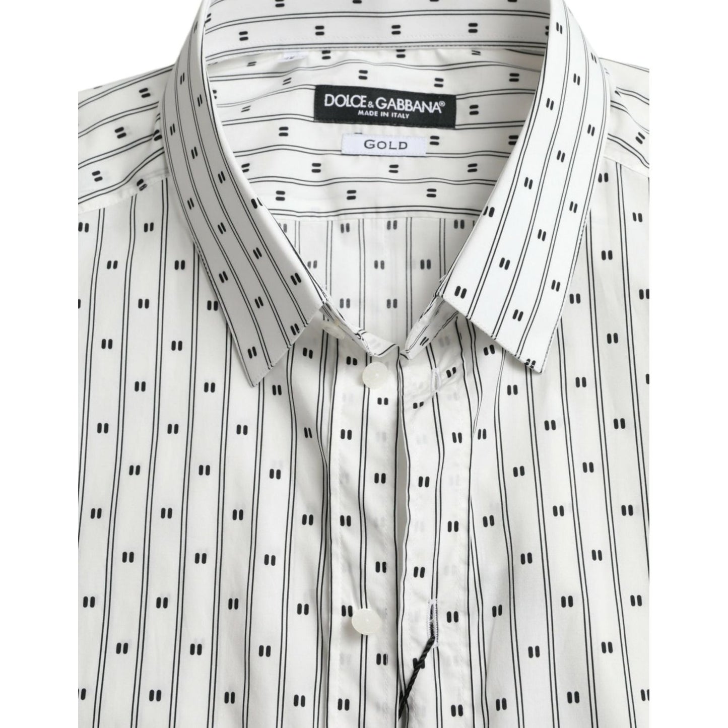 Dolce & Gabbana Elegant White Cotton Slim Fit Dress Shirt Dolce & Gabbana