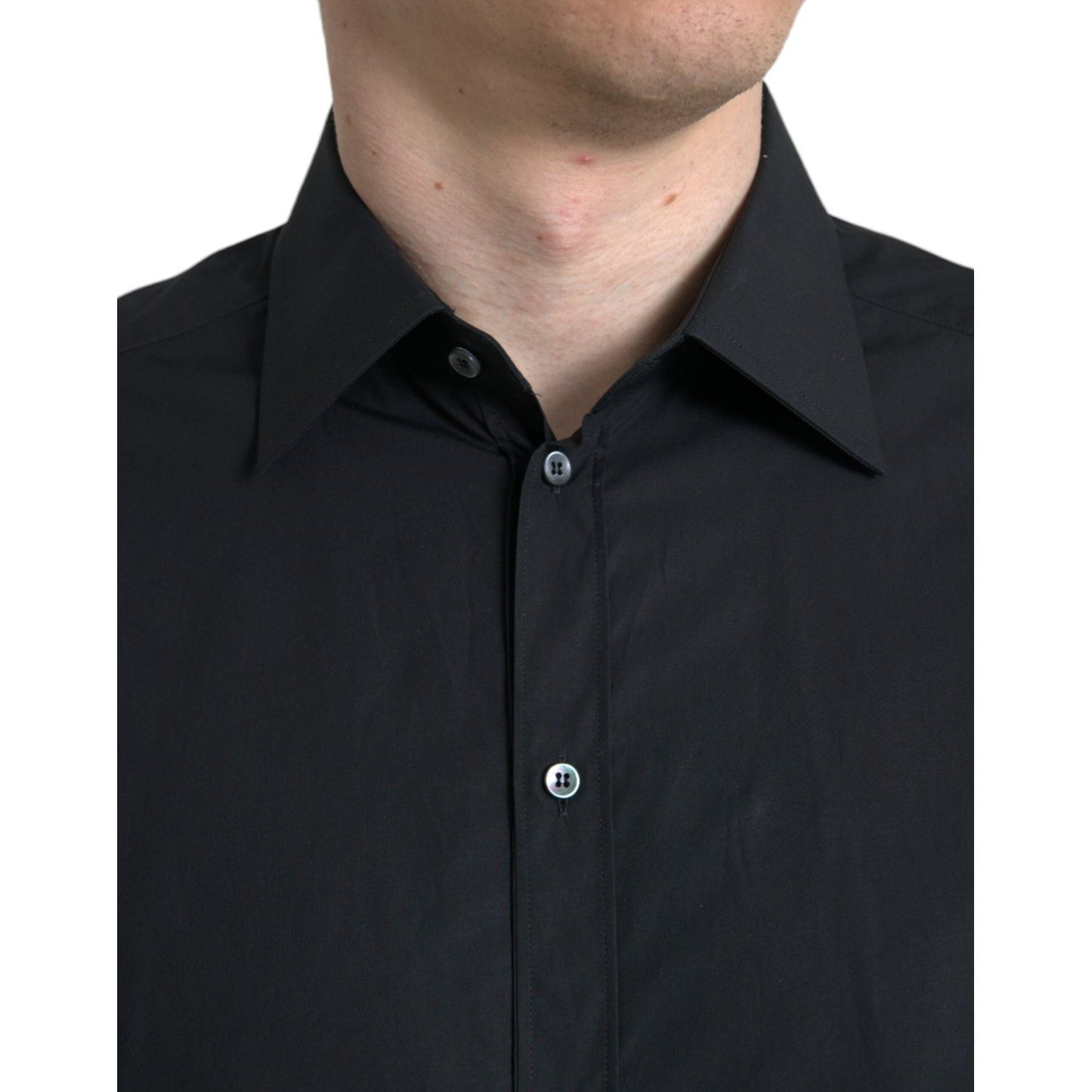 Dolce & Gabbana Sleek Black Slim Fit Italian Dress Shirt Dolce & Gabbana