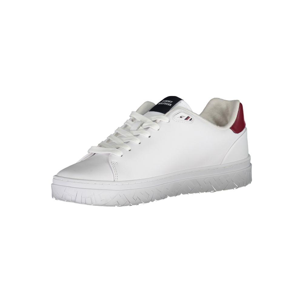 Tommy Hilfiger White Leather Men Sneaker Tommy Hilfiger