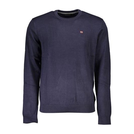 Napapijri Blue Cotton Men Sweater Napapijri