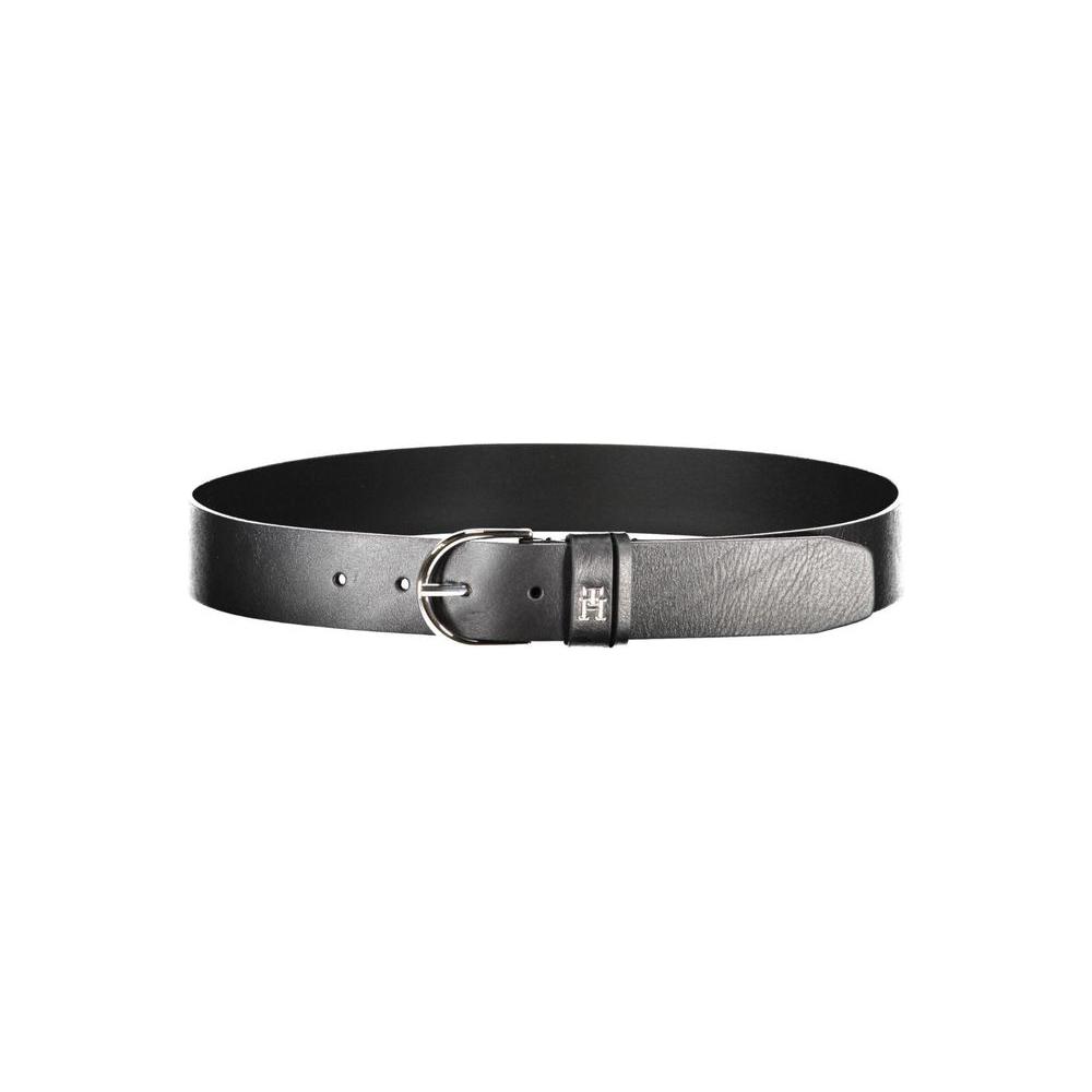 Tommy Hilfiger Black Leather Women Belt Tommy Hilfiger