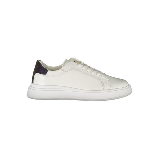 Calvin Klein Sleek White Contrast Lace-Up Sneakers Calvin Klein