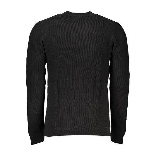 Calvin Klein Sleek Black Crew Neck Sweater with Logo Calvin Klein