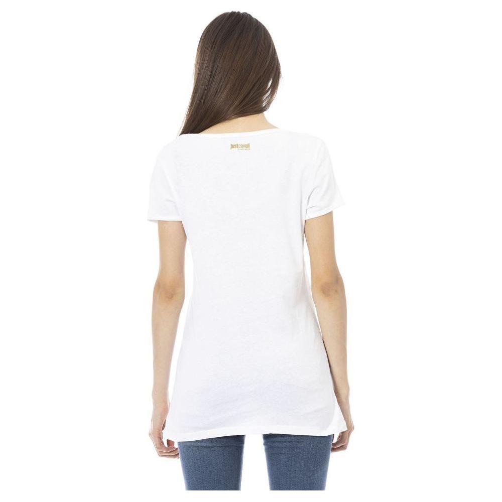 Just Cavalli White Cotton Women T-Shirt Just Cavalli