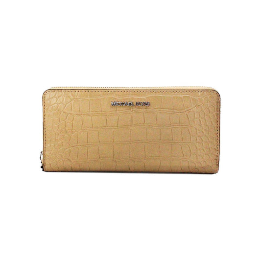 Michael Kors Jet Set Large Camel Animal Print Leather Continental Wrist Wallet Michael Kors