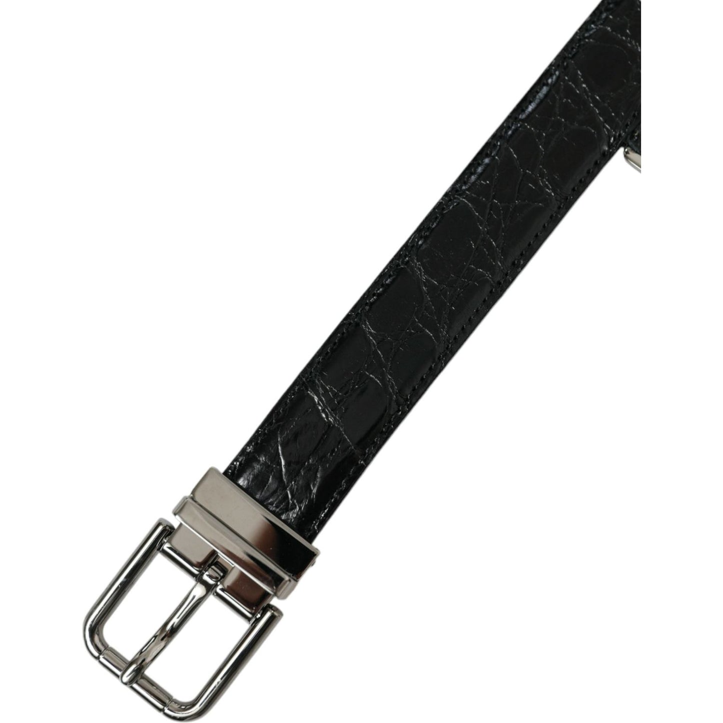 Dolce & Gabbana Elegant Black Leather Belt with Metal Buckle Dolce & Gabbana