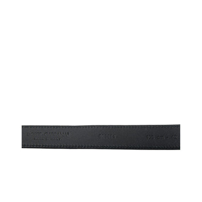 Dolce & Gabbana Blue Suede Leather Gold Metal Buckle Belt