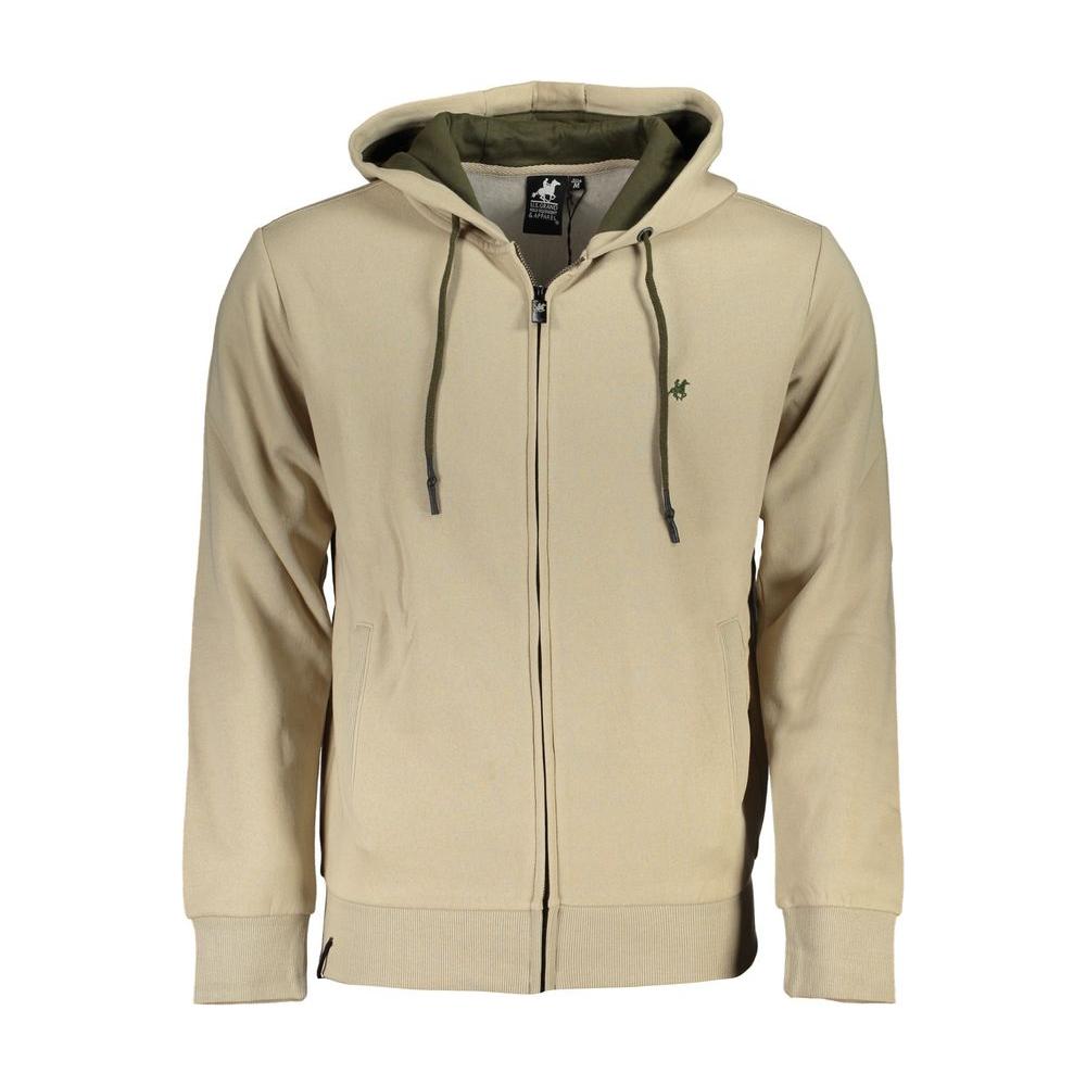 U.S. Grand Polo Chic Beige Hooded Zip Sweater U.S. Grand Polo