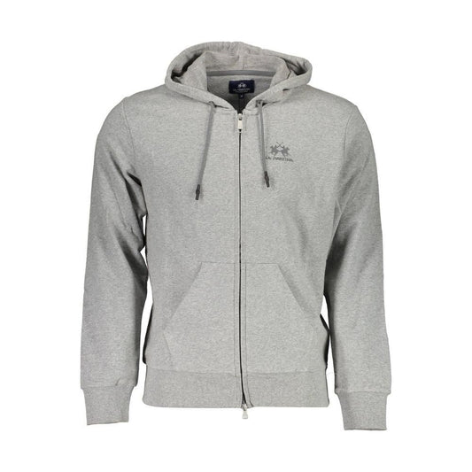 La Martina Elegant Gray Hooded Sweatshirt for Men La Martina