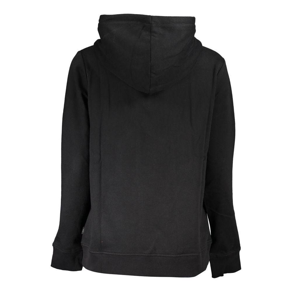 Vans Sleek Black Hooded Fleece Sweatshirt with Logo Vans