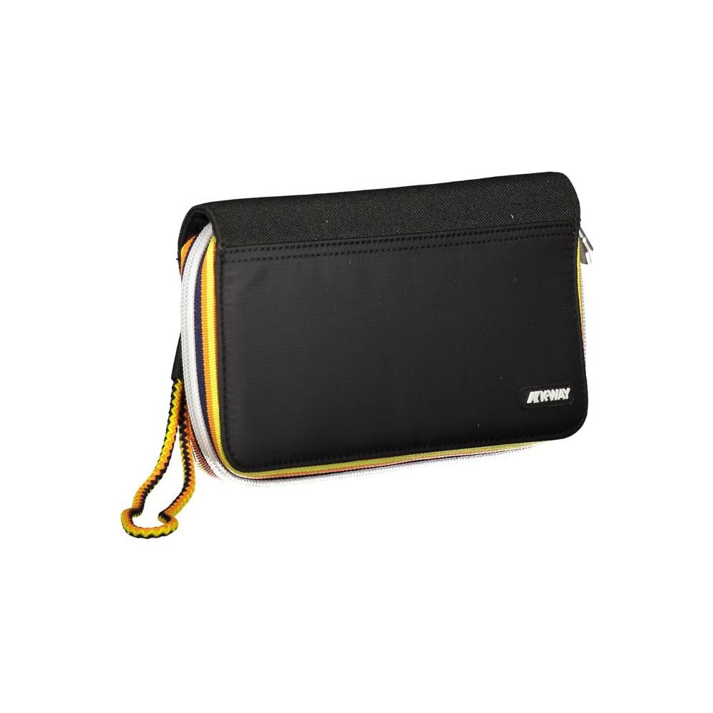 K-WAY Sleek Black Polyamide Wallet with Coin Purse