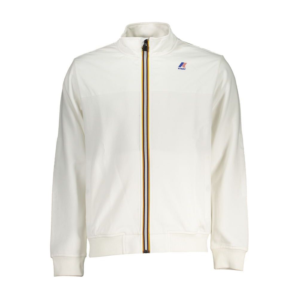 K-WAY Sleek White Long Sleeve Zip Sweatshirt K-WAY