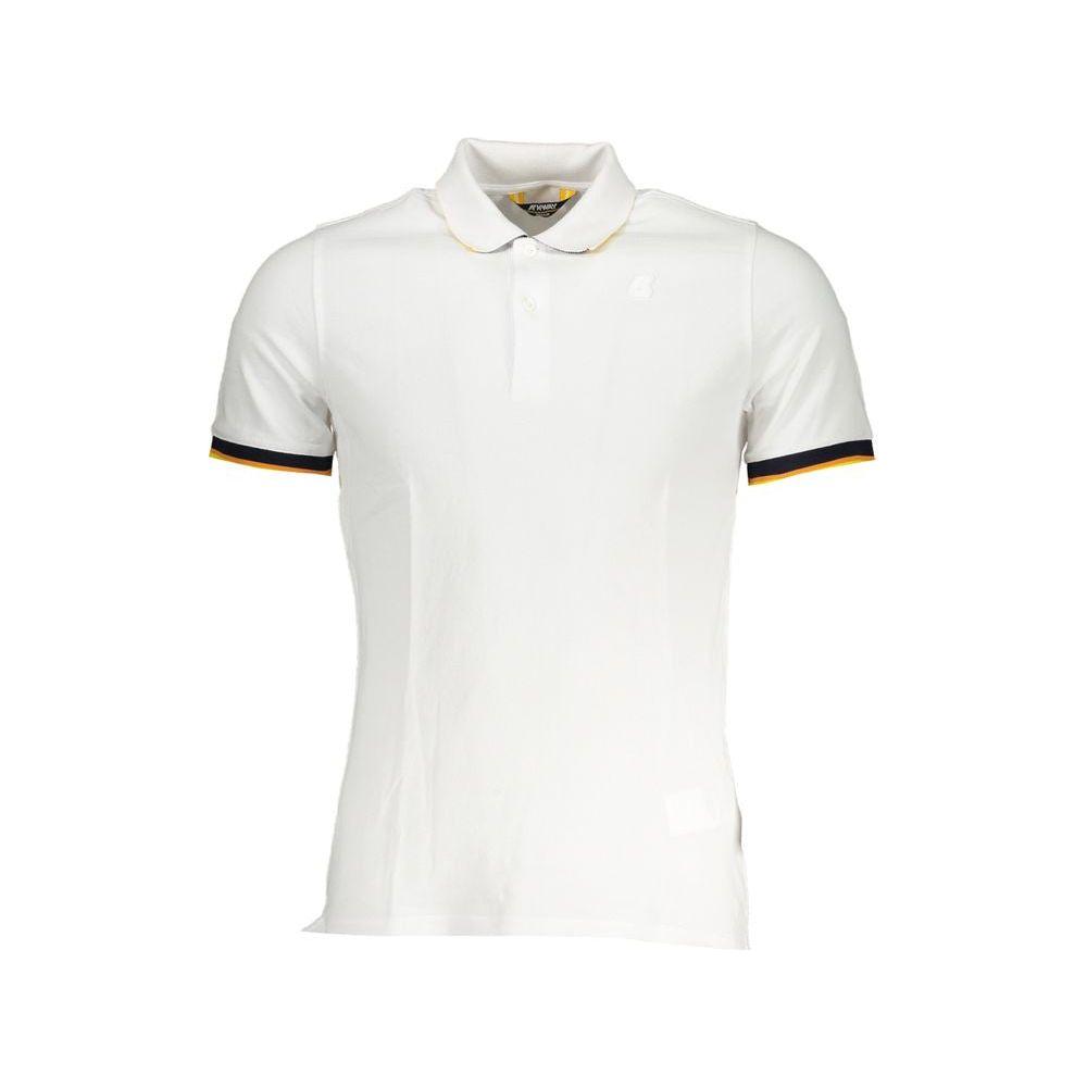 K-WAY Sleek White Polo Shirt with Contrast Detail