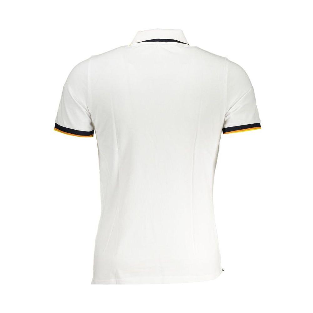 K-WAY Sleek White Polo Shirt with Contrast Detail