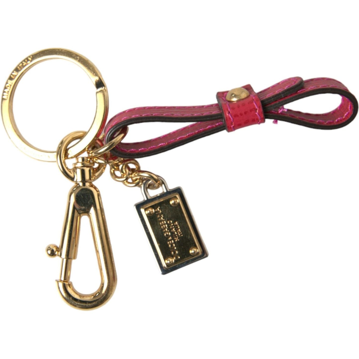 Dolce & Gabbana Stunning Red Leather Keychain Dolce & Gabbana