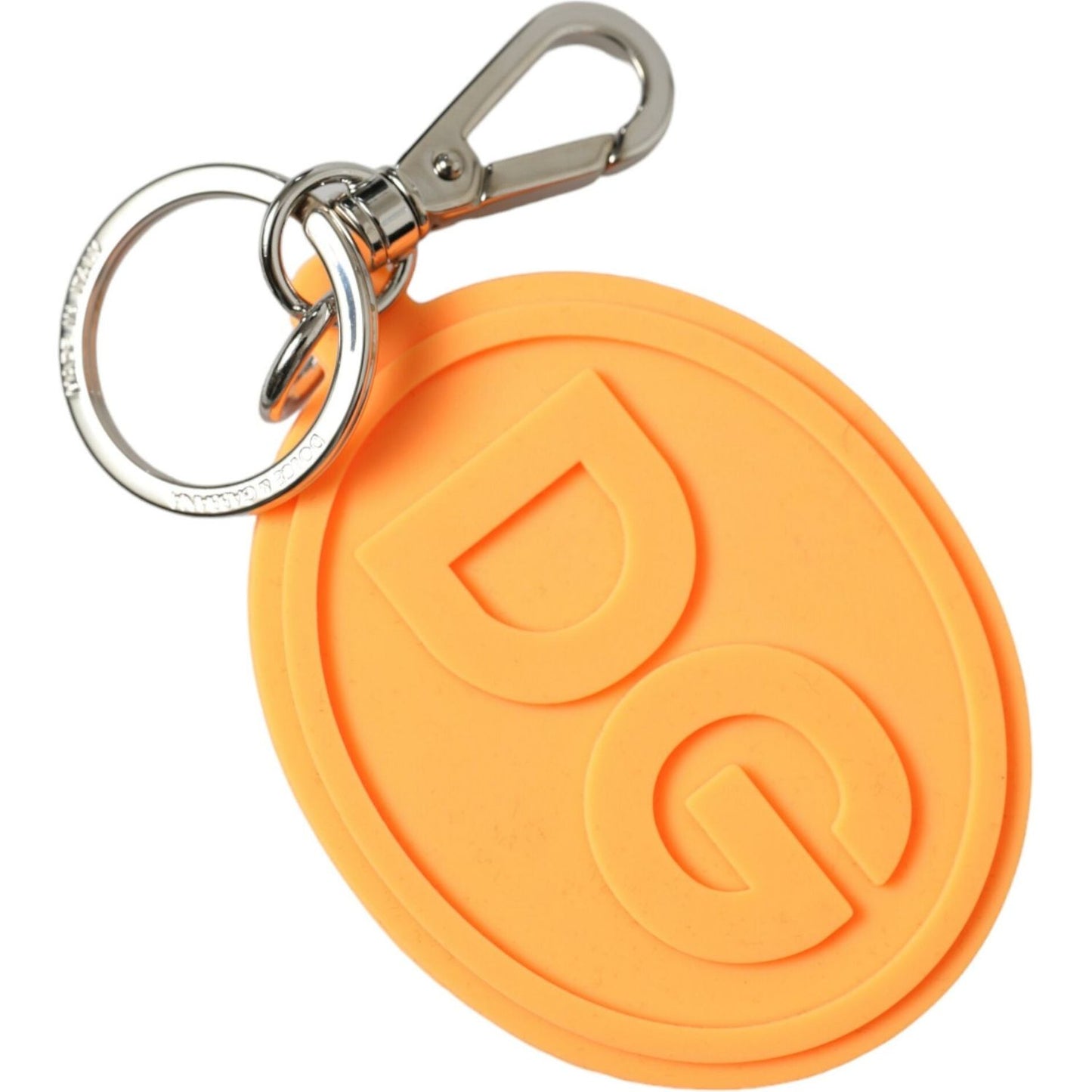 Dolce & Gabbana Elegant Orange Charm Keyring with Silver Detail Dolce & Gabbana