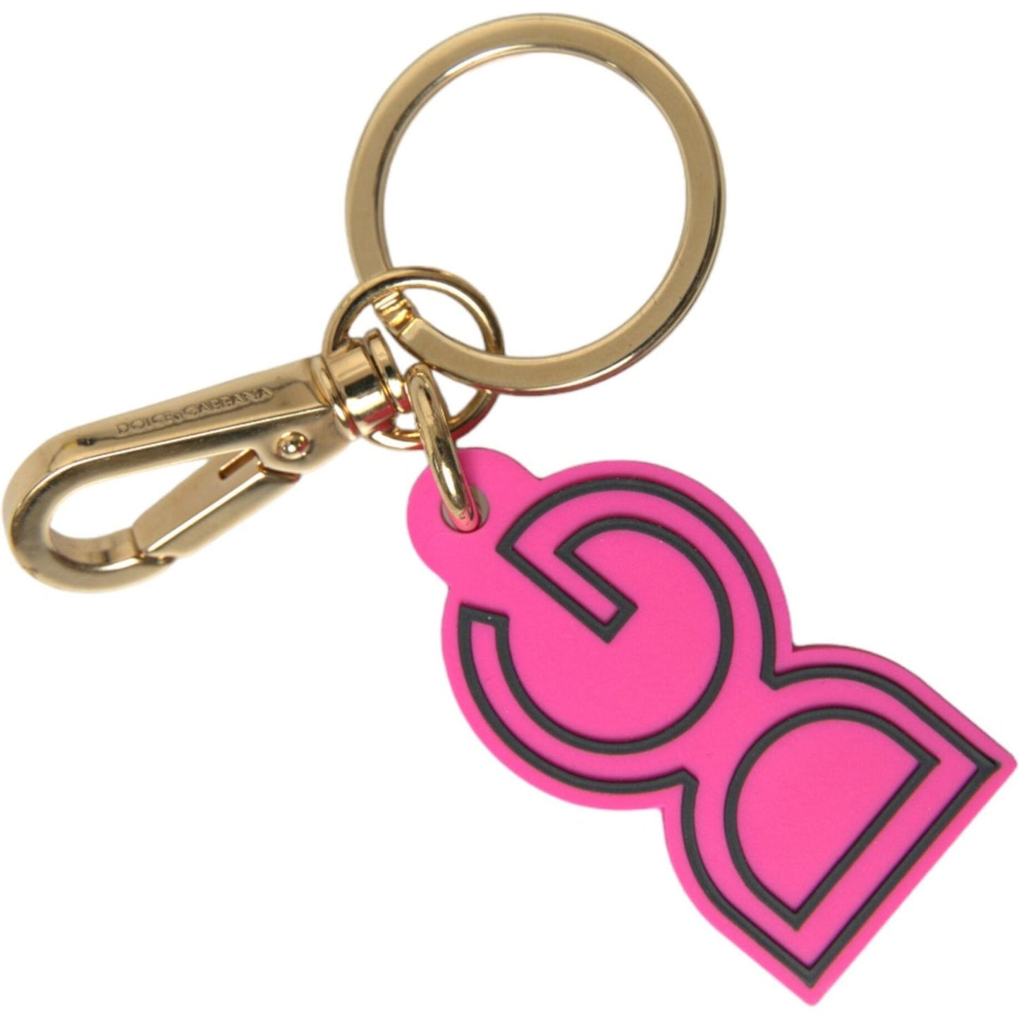 Dolce & Gabbana Chic Gold and Pink Logo Keychain Dolce & Gabbana