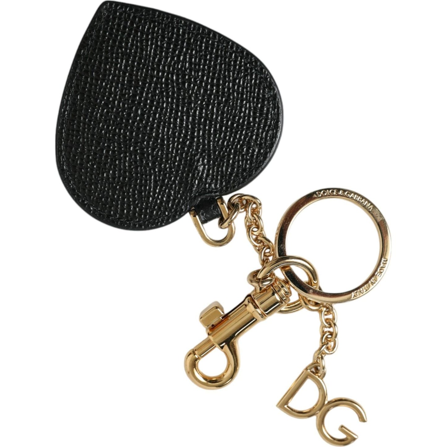 Dolce & Gabbana Stunning Gold and Pink Leather Keychain Dolce & Gabbana