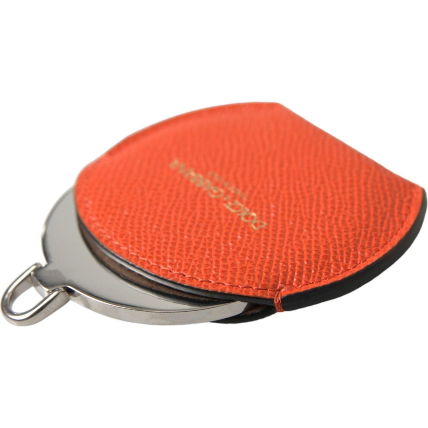 حامل مرآة أنيق من الجلد باللون البرتقالي من دولتشي آند غابانا