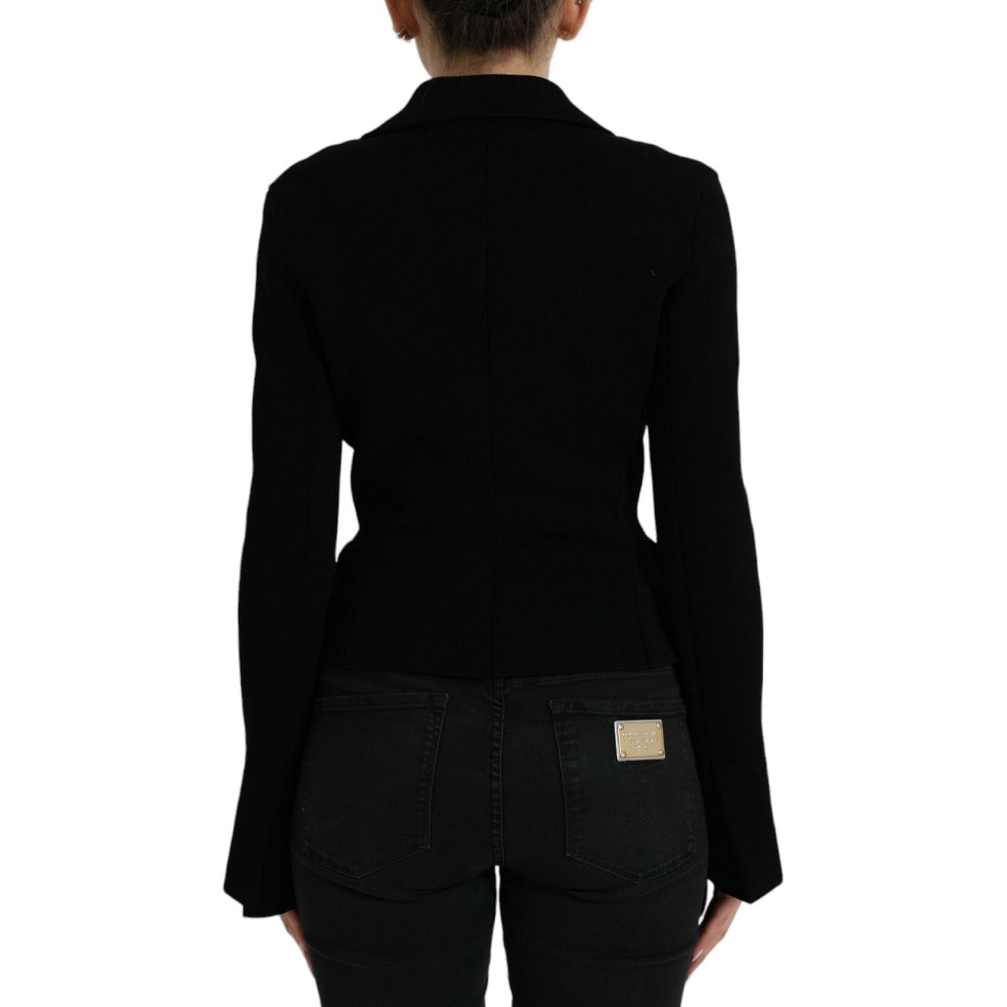 Dolce & Gabbana Black Viscose Single Breasted Blazer Jacket