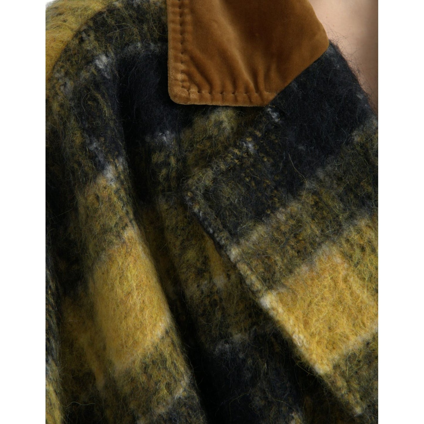 Dolce & Gabbana Yellow Checkered Long Sleeve Coat Jacket