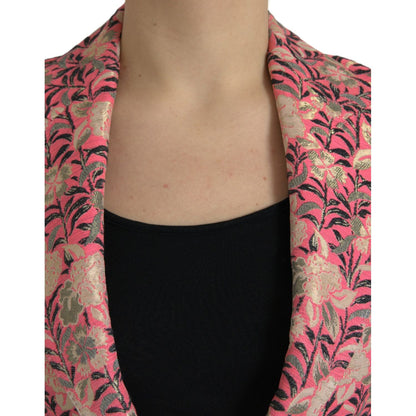 Dolce & Gabbana Pink Floral Jacquard Slim Fit 2 Piece Suit