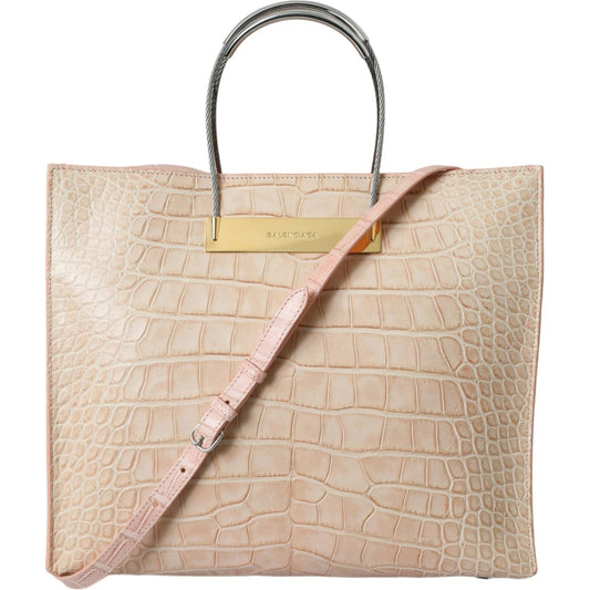 Balenciaga Alligator Leather Chic Pink Tote Bag Balenciaga