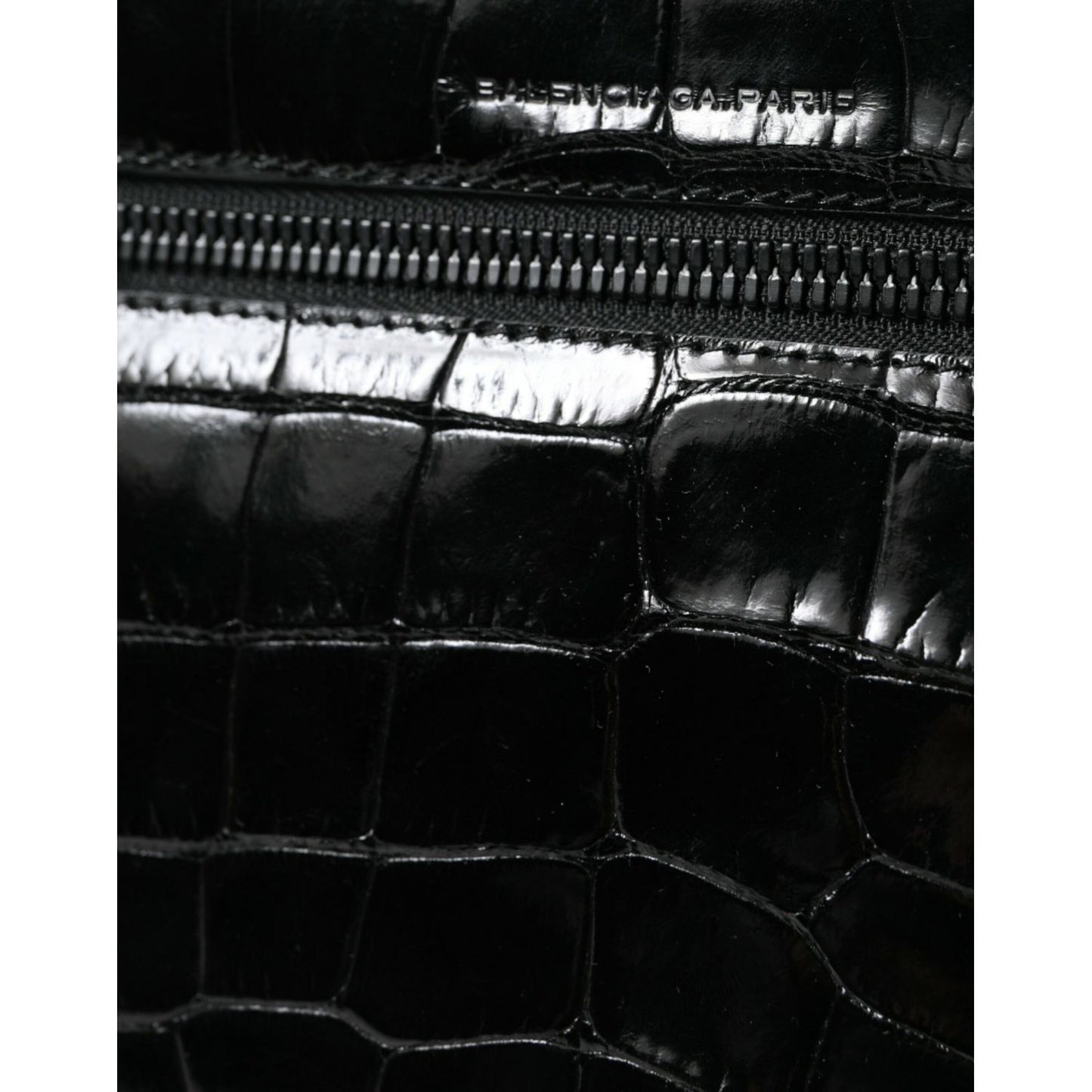 Balenciaga Black Exotic Leather Shoulder Crossbody Camera Bag