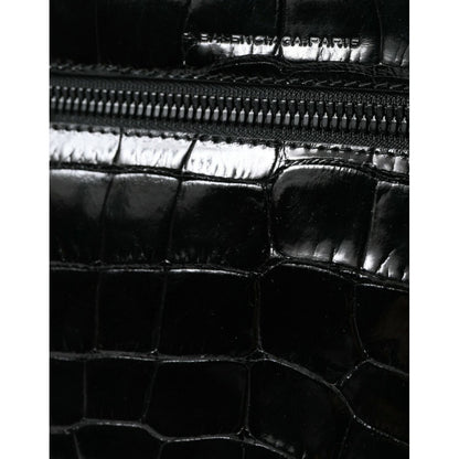 Balenciaga Black Exotic Leather Shoulder Crossbody Camera Bag