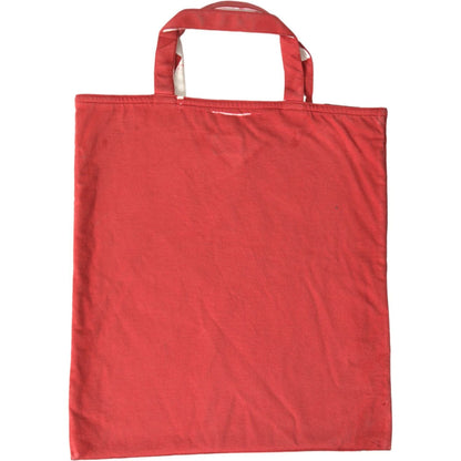 Prada Red Jersey Fabric Logo Shoulder Shopping Tote Bag