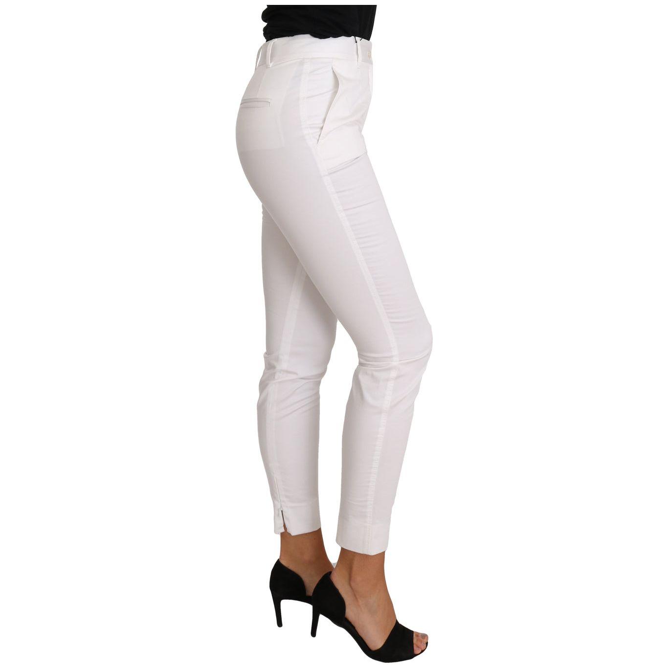 Dolce & Gabbana Chic White Slim Dress Pants Dolce & Gabbana